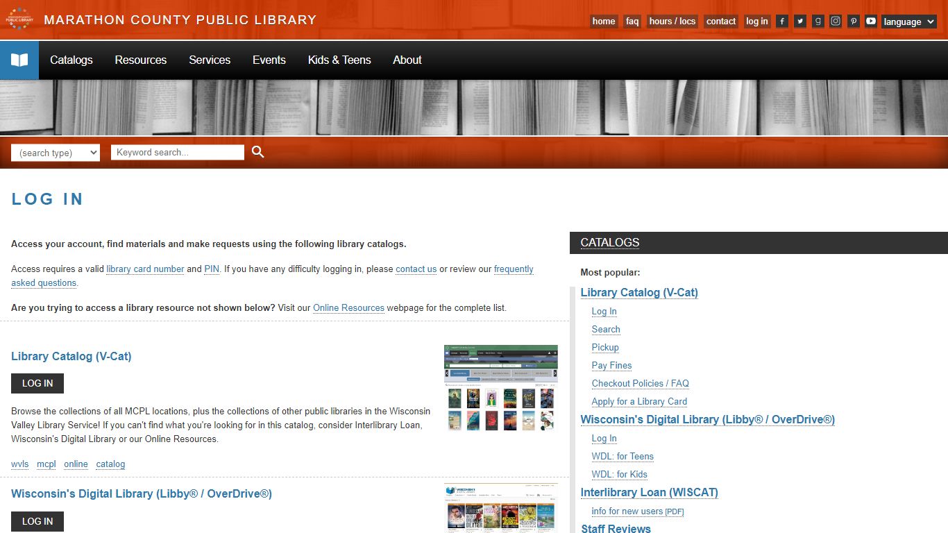Log In | Marathon County Public Library (MCPL)